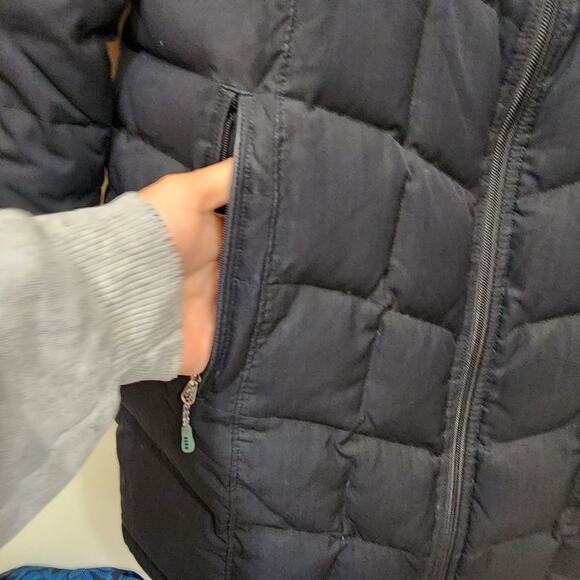 Lands' End black woman's down puffer winter coat mid thigh length size large - Picture 4 of 10